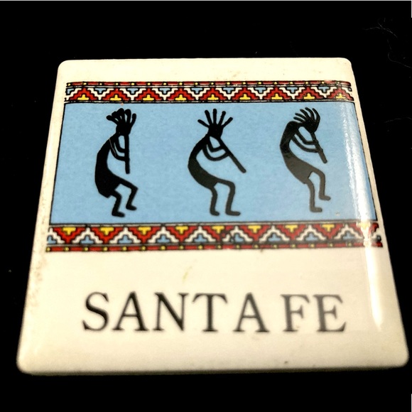 Vintage Kokopelli Santa Fe Tile Refrigerator Magnet - Picture 4 of 5